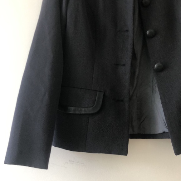 Vintage Robespierre Nanette Lepore contrast trim structured textured blazer - Picture 5 of 11